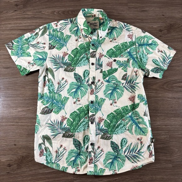 Howler Bros Men's Small Palm Leaf Tropical Button Down Shirt Hawaiian Casual EUC - Picture 1 of 7